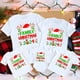 thumbnail image 2 of Conjunto familiar informal de vacaciones navideñas, gorro navideño y familia, 2024, trajes familiares a juego, ropa de manga corta para fiesta navideña, 2 of 5