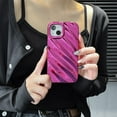thumbnail image 2 of Water Ripple Pattern Case for iPhone 14 Pro Max Cute Curly Wave Shape Design Sparkly Luxury Phone Case for Women Girls Soft Silicone Shockproof TPU Protective Cover Case, 6.7 inch, Rose Gold, 2 of 8