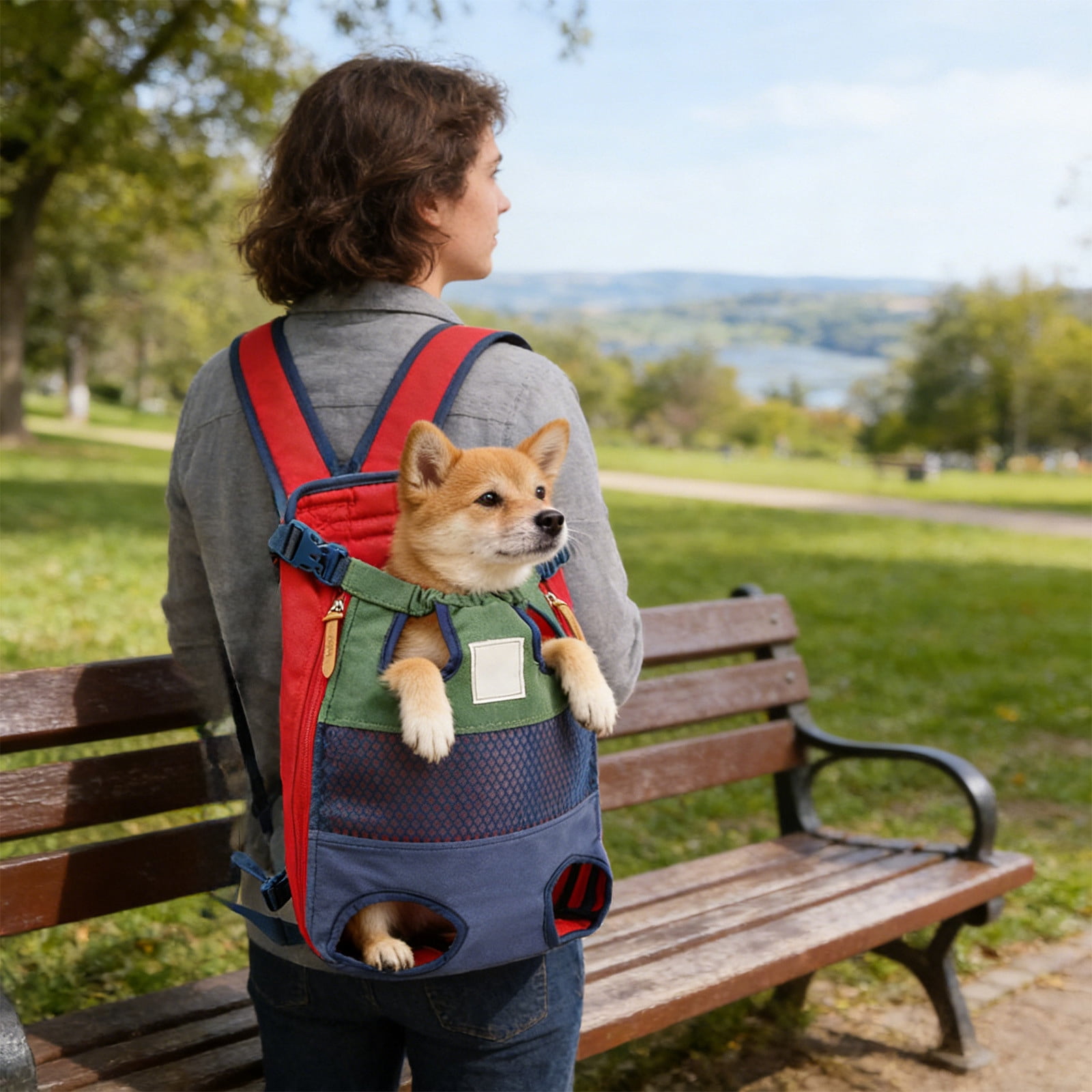 Foldable Cat Backpack Carrier Breathable Mesh Pet Bag for Small Dogs and Cats, Portable Hands-Free Sling Travel Bag with Locking Zipper, C