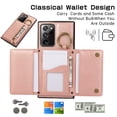 thumbnail image 5 of Decase Compatible with Samsung Galaxy Note 20 Ultra Case with Card Holder and Strap for Women,Crossbody Lanyard,Stand Ring Kickstand,Snap Clasp,Phone Wallet Case,Rosegold, 5 of 10