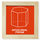 thumbnail image 1 of Matematicas espacio geométrico prisma hexagonal Pantalla de escritorio de pared de fotograma cuadrado, 1 of 4