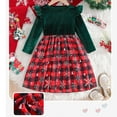 thumbnail image 6 of NAISIBABY Girls Christmas Dresses with Long Sleeve, Crewneck Plaid Tulle Fall Winter Party Velour Dresses Red 3T, 6 of 9