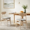 thumbnail image 2 of Gymax 2PCS Dining Chair Fabric Upholstered Kitchen Armless Chairs w/Rubber Wood Legs, 2 of 7