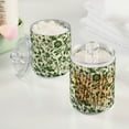 thumbnail image 2 of Yayeee 2 Pack Qtip Holder Dispenser for Bathroom with Lid Cotton Swab Canister, Green Floral, 2 of 6
