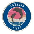 thumbnail image 1 of Taranto Italy Dolphin Sunset 3.5 Inch Iron Or Sew On Embroidered Fabric Badge Patch Ocean Beach, Salt Life Iconic Series, 1 of 2