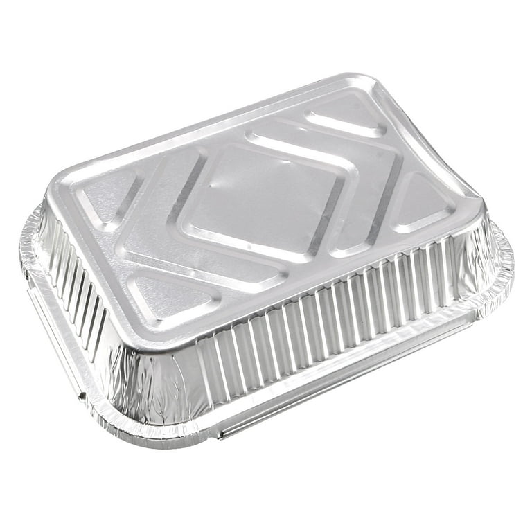 Uxcell 10 inch x 7.5 inch Aluminum Foil Pans, 59oz Disposable Trays Containers 48 Pack, Silver