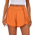 thumbnail image 2 of YVNAURA Womens High Rise Pleated Shorts Flowy Athletic Running Shorts with Pockets 2 in 1 Liner Tummy Control Quick Dry Tennis Golf Workout Summer,Orange,XL, 2 of 5