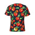 thumbnail image 6 of Vsdgher Tomatoes Print Men's Dry Fit Mesh Athletic Shirts Moisture Wicking Tennis T-Shirt Tops, 6 of 9