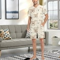 thumbnail image 7 of joogoo Men's Pajama Set Face Of Bears V-Neck Pj Shorts Set 2 Piece Loungewear Sleepwear L, 7 of 7