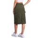 thumbnail image 3 of Falda Midi de Corderoy para Mujeres Inspire Chic, Cintura Alta, Espalda Elástica, Color Verde Militar, 3 of 6
