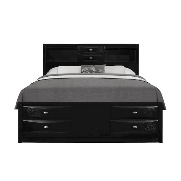 Global Furniture USA Transitional Linda Black Queen Bed, Black