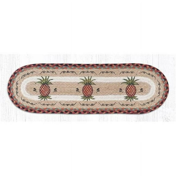 Capitol Importing 49-ST375P 27 x 8.25 in. Jute Oval Pineapple Stair Tread