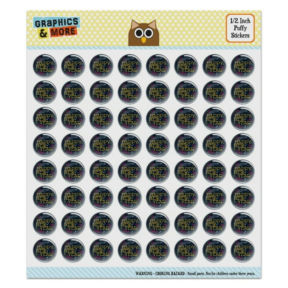 Happy New Year Puffy Bubble Dome Scrapbooking Crafting Sticker Set