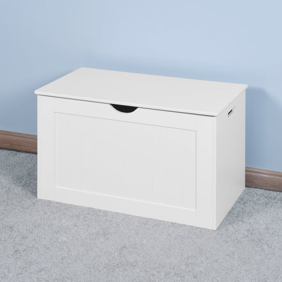 Wooden Cabinets, White Lift Top Entryway Storage Cabinet with 2 Safety Hinge, Wooden Toy Box, White Living Room Cabinets,Mdf Cabinets With Doors, Furniture Primary Living Space Cabinets