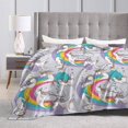 thumbnail image 4 of Kll Fleece Blanket Plush Throw Blanket Unicorn Doingyoga,Soft Fuzzy Cozy Flannel Blanket For Couch Sofa Bed.(80"X60"), 4 of 9