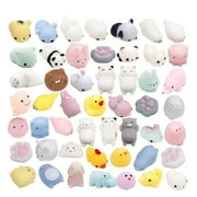 Mini Animals Squishy, 40 Pcs Cute Kawaii Cat Animal Squishies, Mochi Soft Squeeze Toy (40 Pack), Party Favors, Stress Relief Toys Accessories of Phone Case