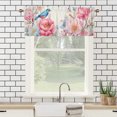 thumbnail image 3 of Cortinas opacas con diseño de pájaros, coloridas flores de acuarela, cenefas para ventana con aislamiento térmico, cenefas con bolsillo para varilla, 54 x 18 pulgadas (2 unidades), 3 of 5