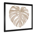 thumbnail image 2 of Designart 'Beige Ivory Pastel Monstera Heart Shaped Tropical Leaf' Traditional Framed Art Print, 2 of 4