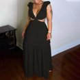 thumbnail image 2 of Vestidos Para Mujer Vestidos Casuales Escote en V Profundo Sin Espalda Sin Mangas Lazo Gasa Vestido Largo Odeerbi  ODB156808, 2 of 6
