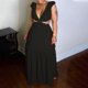thumbnail image 2 of Vestido largo de gasa con lazo sin mangas y escote en V profundo sexy para mujer Pompotops  ghjkhdj9716, 2 of 6