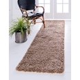 thumbnail image 2 of Unique Loom 3140786 2 ft. 6 in. x 13 ft. Solid Shag Runner Rug, Cocoa, 2 of 10