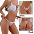 thumbnail image 4 of Tanga de encaje Sexy para mujer, bragas de cintura baja, tangas transparentes, ropa interior con parte trasera en T, lencería íntima sólida, 4 unids/set, 4 of 5