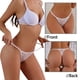 thumbnail image 4 of Tanga de encaje Sexy para mujer, bragas de cintura baja, tangas transparentes, ropa interior con parte trasera en T, lencería íntima sólida, 4 unids/set, 4 of 5
