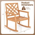 thumbnail image 3 of Costway 2 PCS Teak Wood Rocking Chair with Backrest and Slatted Seat Backyard and Lawn, 3 of 9