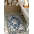 thumbnail image 2 of Wonnitar 2'X3' Small Boho Tribal Rugs for Entryway,Soft Kitchen Rugs Non Slip Washable Rugs,2X3ft Modern Foldable Door Mat Indoor Entrance Low-Pile Throw Rug for Bedroom Bathroom,Blue, 2 of 7