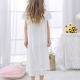 thumbnail image 5 of Youmylove Kids Pajamas Little Girls Big Girls Lace Shoulder Crew Neck Long Sleepwear Soft Pajama Dress Nightgowns, 5 of 9