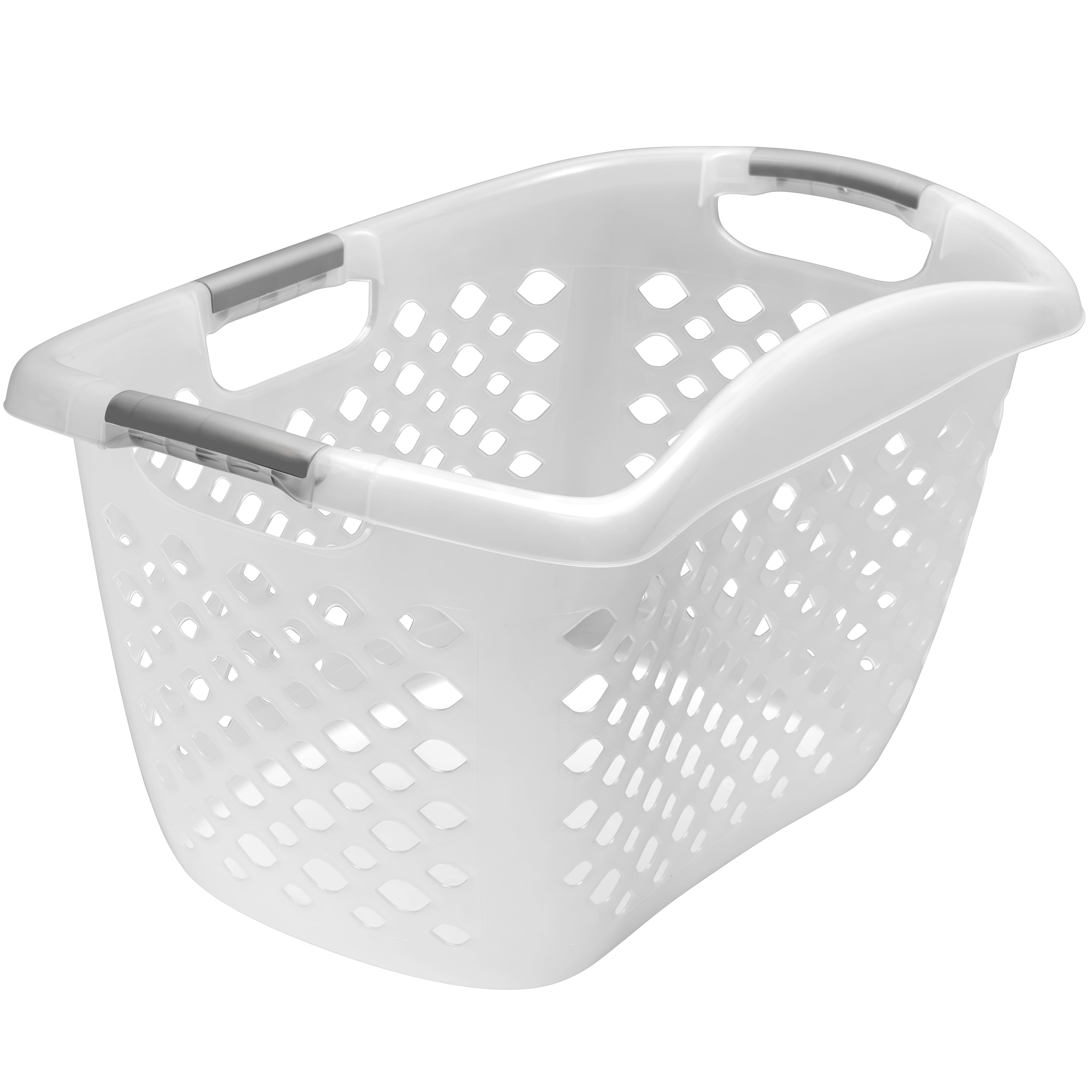 Home Logic 1.8 Bushel Hip Grip Plastic Laundry Basket, Clear, Adult / Tween