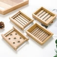 thumbnail image 3 of Soap Dish Container Moisture-proof Handmade Hardness Bamboo Storage Tray Practical Multifunctional Draining Box for Products 8*8 round, 3 of 8