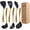Gold, variant on Kitchen Utensils Set, Large Non-stick  Cooking Utensils Set 6 count,Made of 446?F Heat Resistant  Grade  and Stainless Steel Handles,Easy to Clean Kitchen Gadgets Set (Rainbow)