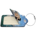 thumbnail image 4 of Rocae Two Brave Cats Are Floating On The Sea Iceberg for Leather Luggage Baggage Tags ID Label Privacy Cover ID Label with Stainless Steel Loop and Address Card, 4 of 5