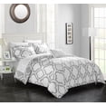 thumbnail image 2 of Chic Home Asya 4-Piece Reversible Geometric Duvet Cover Set, Queen, Grey, 2 of 6
