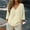 Beige, variant on GILIGEGE Linen Shirts For Women Ropa De Lino Para Mujer Solid Color Blouses 3/4 Sleeve Three Quarter Sleeve Dressy Casual Clothes V Neck Shirts Lightweight Blouses Gauzy Shirts DailyTop Beige 4XL
