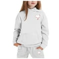 thumbnail image 2 of Baby Girl Outfits with Matching Headbands Fall Outfits for Baby Girls Reindeer Girls' Hoodie Set Children's Two Piece Set Medium And Small Children's Solid Color Long Sleeved Hoodie And Sweatpants, 2 of 5