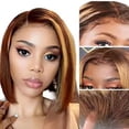 thumbnail image 4 of Teissuly Wig Women's Fashion Center Split Head Shoulder Length Clavicle Hair High Temperature Silk Wig Full Head Cover, 4 of 9