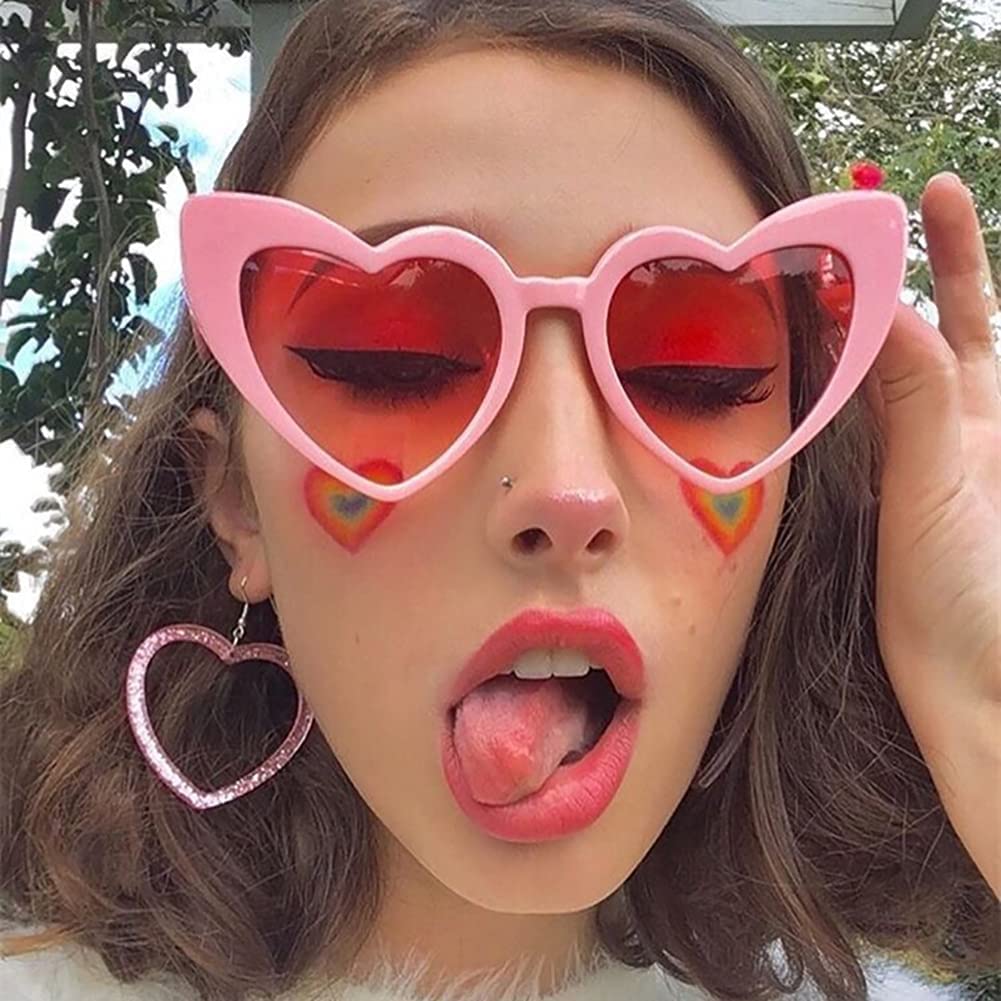 Love Heart Shaped Sunglasses for Women - Vintage Cat Eye Mod Style Retro Glasses as Birthday Gifts - image 2 of 7