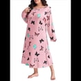 thumbnail image 1 of Camisón de Larga para Mujer, Estampado, Camiseta, Vestido de Dormir Rosa XXXL, 1 of 8