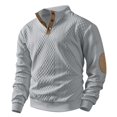 thumbnail image 3 of StSilkitty Mens Long Sleeve Sweatshirts Textured Crew Neck Button Sweatshirt Lightweight Fashion Pullover Shirts, 3 of 5