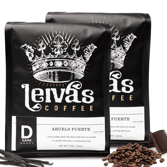 LEIVA'S COFFEE - Whole Bean Dark Roast - Abuelo Fuerte - Guatemalan - Dark Chocolate, Smoky, Caramel - 8oz