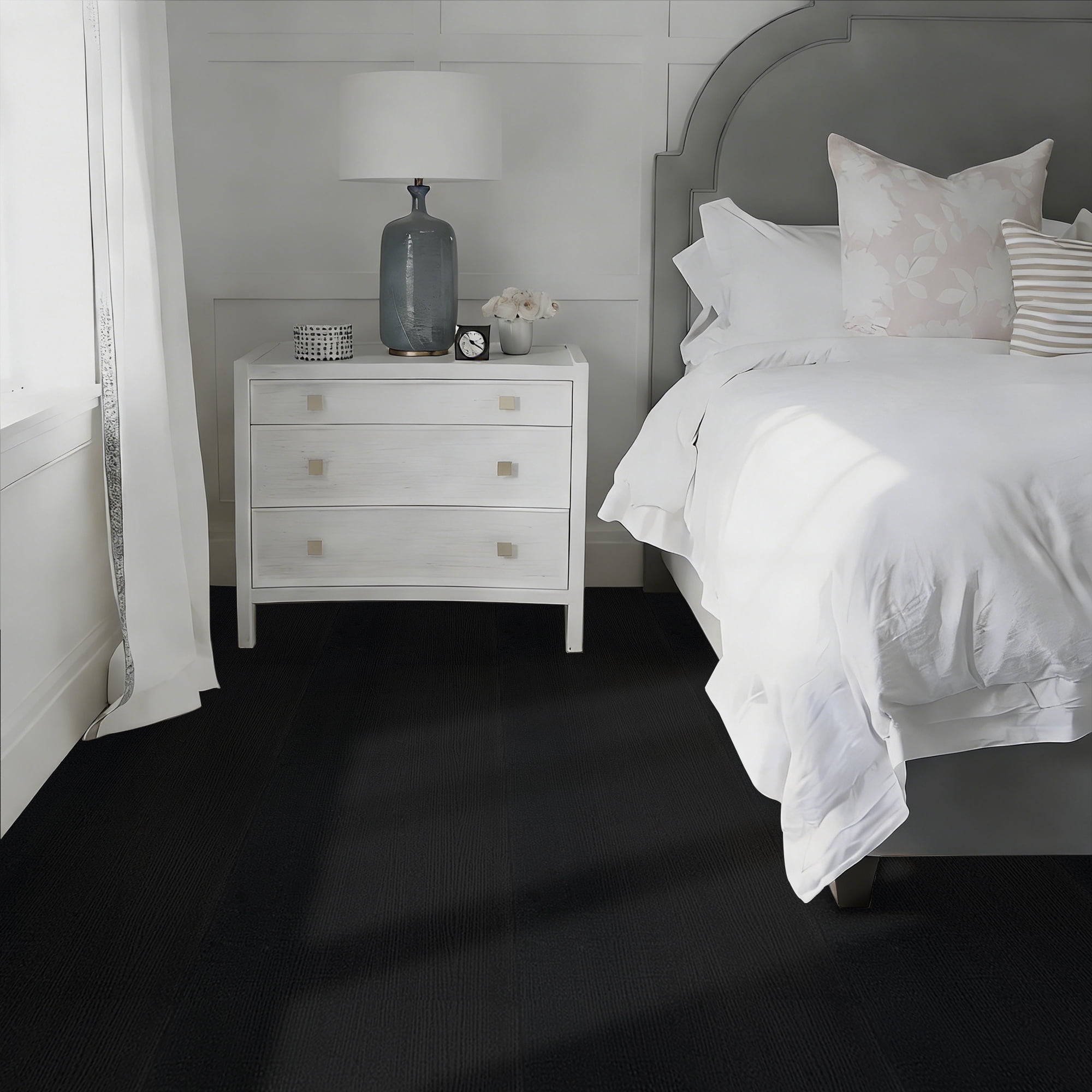 (3 pack) UMIGGEE 15.7-in x 236-in/25.7 Sq.Ft Black Peel and Stick Vinyl Flooring Roll Thicken Self-Adhesive Vinyl Wood Grain Floor,Versatile Design for Any Space Easy DIY Install Home Decor