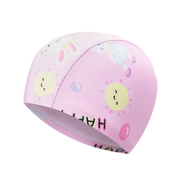 Odeerbi 3-10 Años Gorro de Baño Hawaiano Floral Para Niñas Gorro de Baño Hawaiano de Secado Rápido Para Niños Gorro de Natación Cómodo Gorro de Tela Gorro Elástico de Natación de Verano