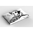 thumbnail image 2 of Ambesonne Black White Pillow Sham 2 Pack, Fish Tailed Young Girl, 26"x20", White and Black, 2 of 3