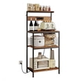 thumbnail image 5 of edx 23" Bakers Rack with 3 Outlets, 10 Hooks, Microwave Stand, Rust, 5 of 10
