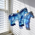thumbnail image 4 of ZHMRFG 20cm Acrylic Horse Suncatcher Stained Glass Style Multi-Color Light Filtering W/Metal Chain Weather Resistant Decor Party Favors For Window Balcony Fence Indoor Outdoor Horse Lover Gift, 4 of 4