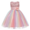 thumbnail image 1 of Robe Formelle pour Enfants à Fleurs et Sequins, Col Sans Manches, une Pièce, Rouge, 7-8 Ans, 1 of 3