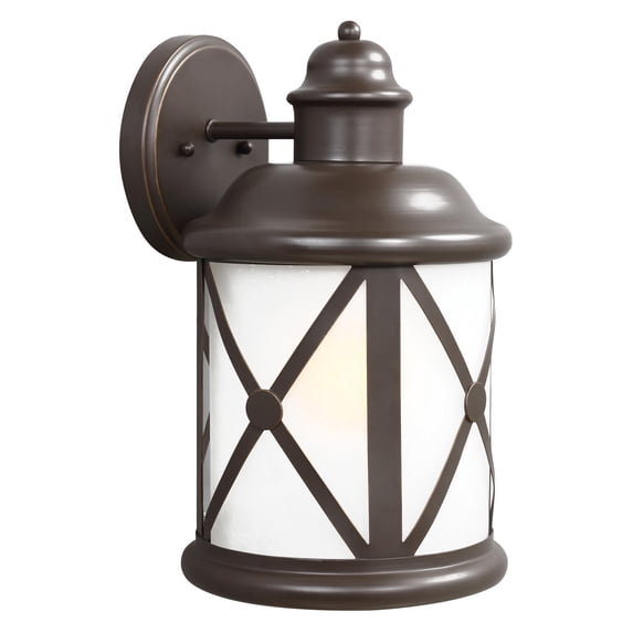 Large One Light Outdoor Wall Lantern by Generation Lighting - Seagull 8721451EN-71 in Bronze Finish