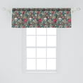 thumbnail image 2 of Floral Window Valance, Tropical Cartoon Style Skeleton Head Vintage Fruit of Artwork Whimsical, Curtain Valance for Kitchen Bedroom with Rod Pocket, 54" X 18", Ivory and Dark Coral, by Ambesonne, 2 of 2